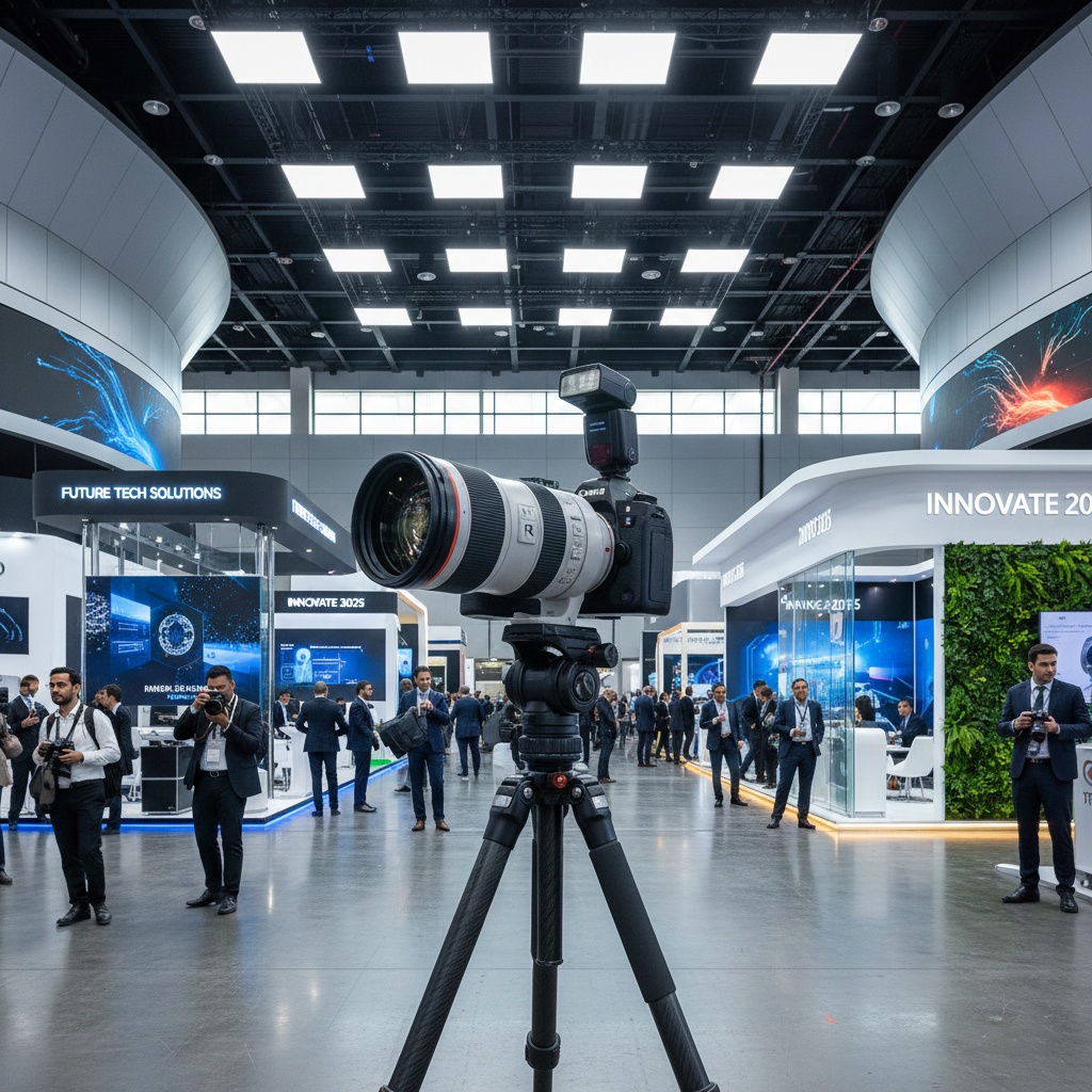 Professional mirrorless camera used for exhibition and corporate photography in Dubai