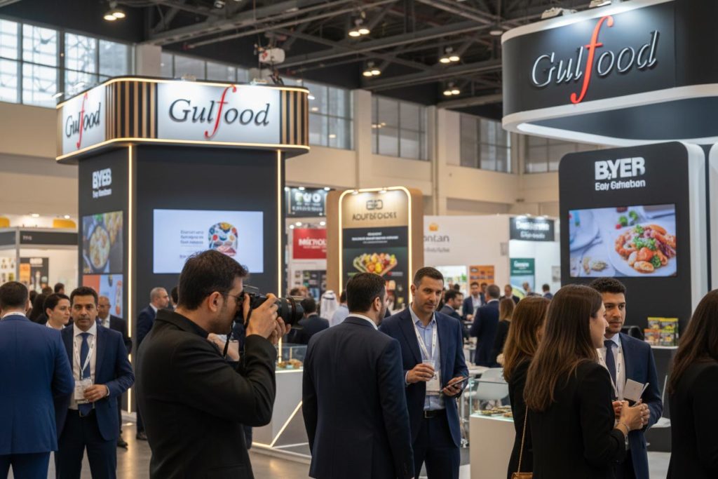 Professional photographer covering Gulfood 2026 exhibition